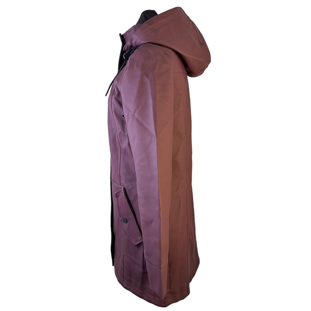 UGG Rylie Rain Jacket Trench - Women's Small - Rubberized - Burgundy - Picture 4 of 11